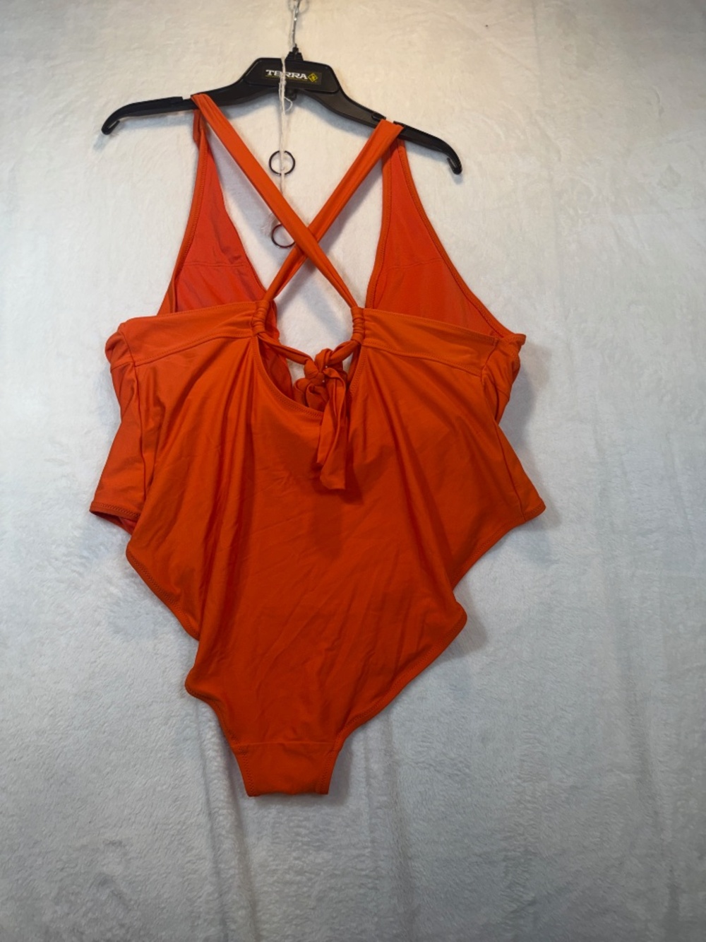 Old Navy Bathing Suit Womens Size 3X Orange One Piece Beach Deep Plunge - Picture 7 of 7